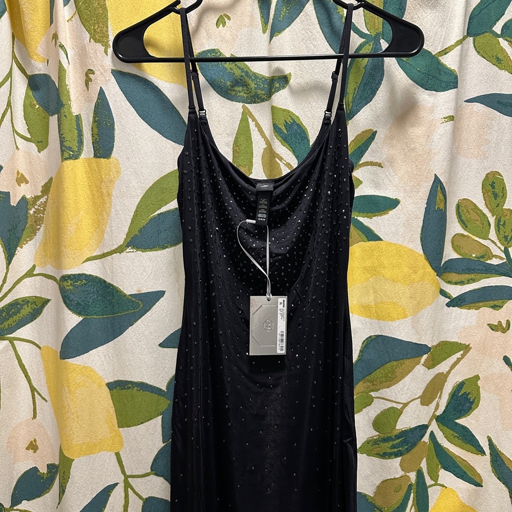 SKIMS SWAROVSKI black Cami Maxi Dress M